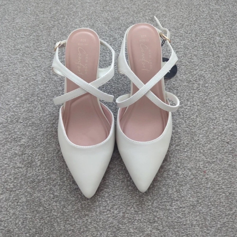 New Look Cream Cross-Strap Heels